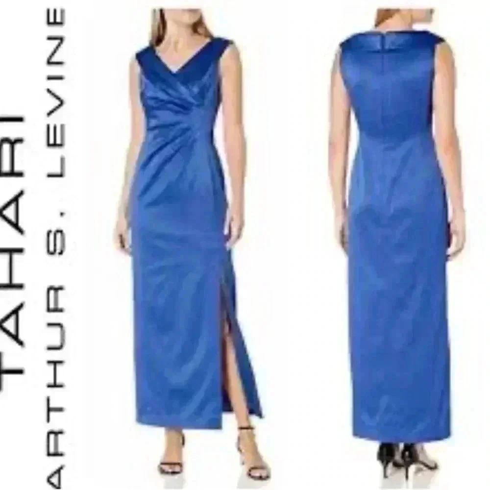 Tahari Blue Formal Prom Party Gown Dress in Size 12.